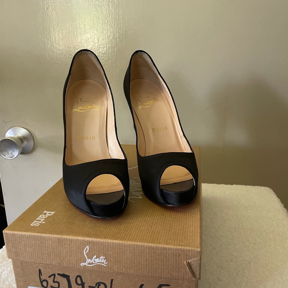 Christian Louboutin Black Peep Toe Heels